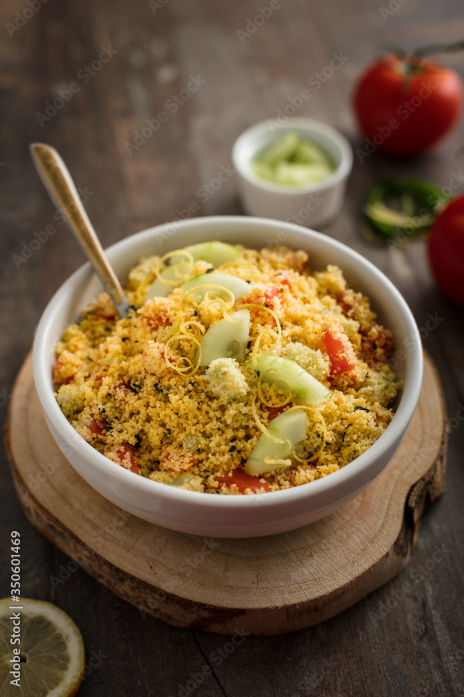 Taboulé concombre tomates, fait maison Taboulé concombre tomates, fait maison