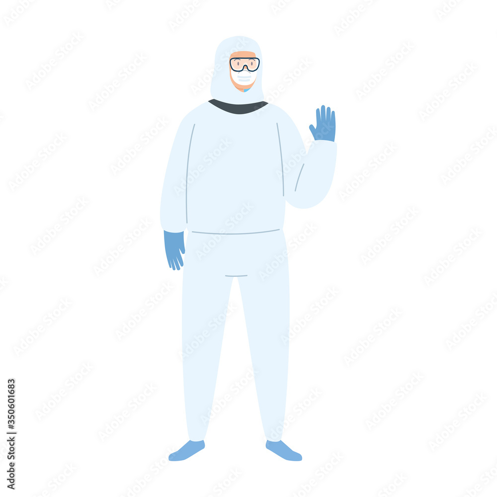 person with biohazard suit protection isolated icon vector illustration design person with biohazard suit protection isolated icon vector illustration design