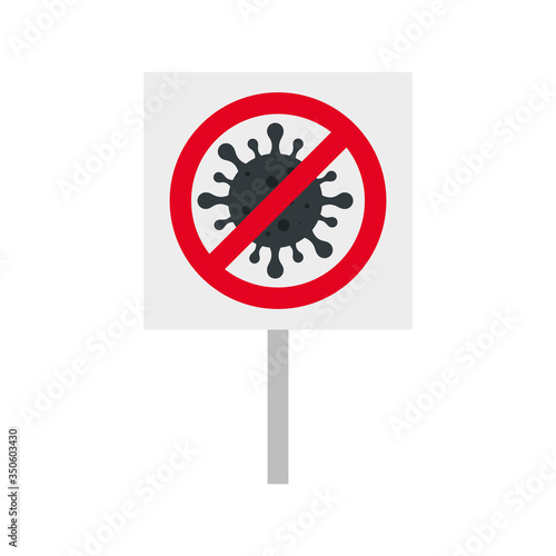 campaign of stop 2019 ncov with particle in forbidden signal vector illustration design
