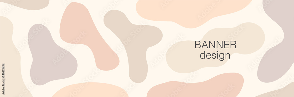 Beautiful feminine social media banner template with minimal abstract organic shapes composition in trendy contemporary collage style Beautiful feminine social media banner template with minimal abstract organic shapes composition in trendy contemporary collage style
