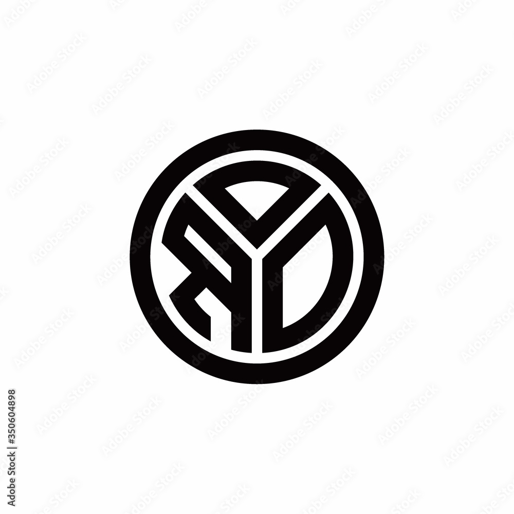 RD monogram logo with circle outline design template RD monogram logo with circle outline design template