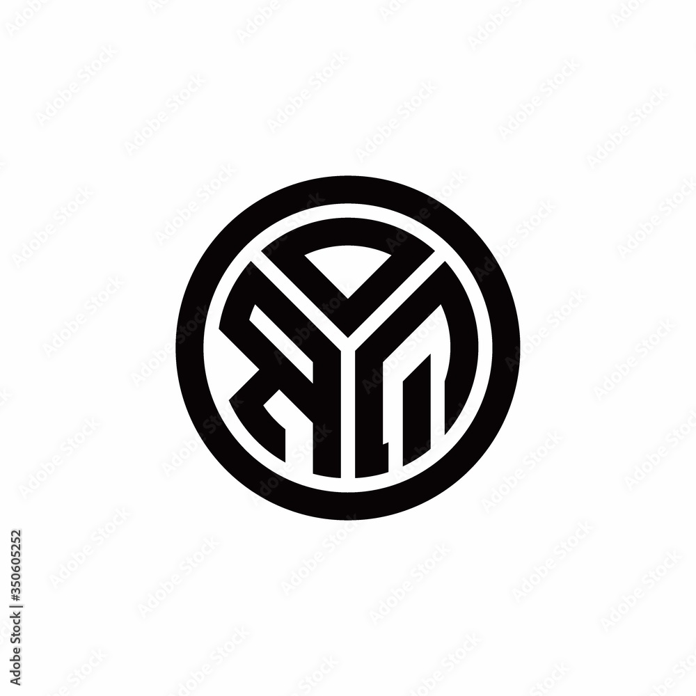 RQ monogram logo with circle outline design template RQ monogram logo with circle outline design template