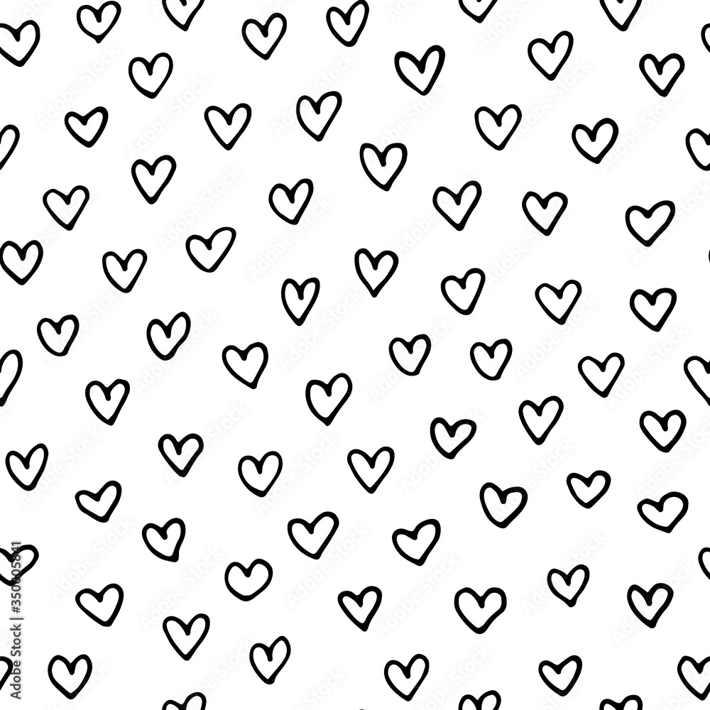 seamless pattern with hand drawn doodle hearts seamless pattern with hand drawn doodle hearts