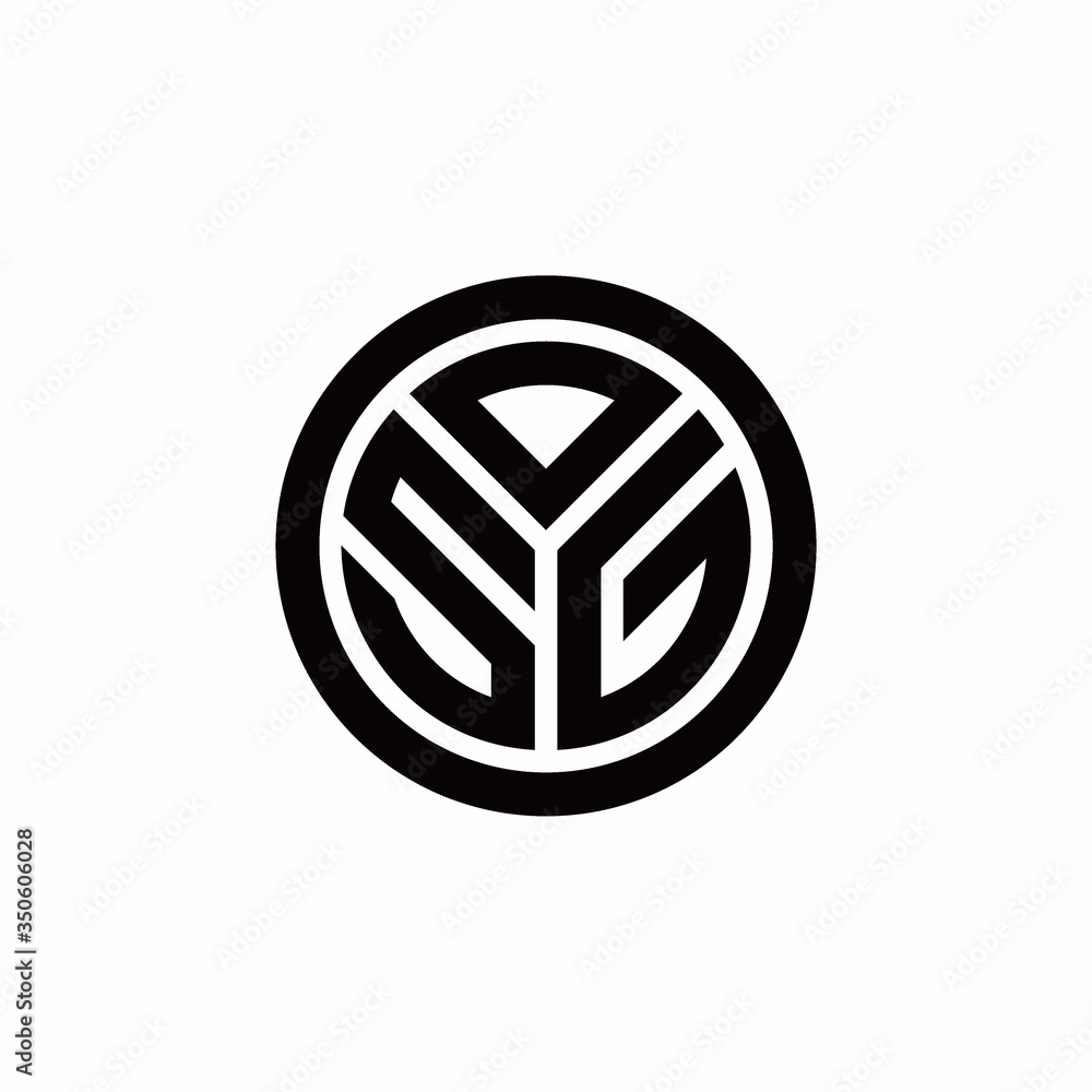 SG monogram logo with circle outline design template SG monogram logo with circle outline design template