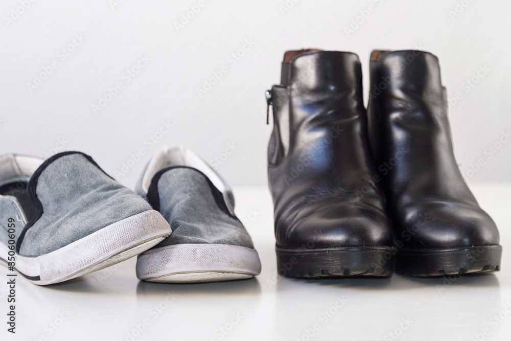 Daily footwear for several members of a family Daily footwear for several members of a family