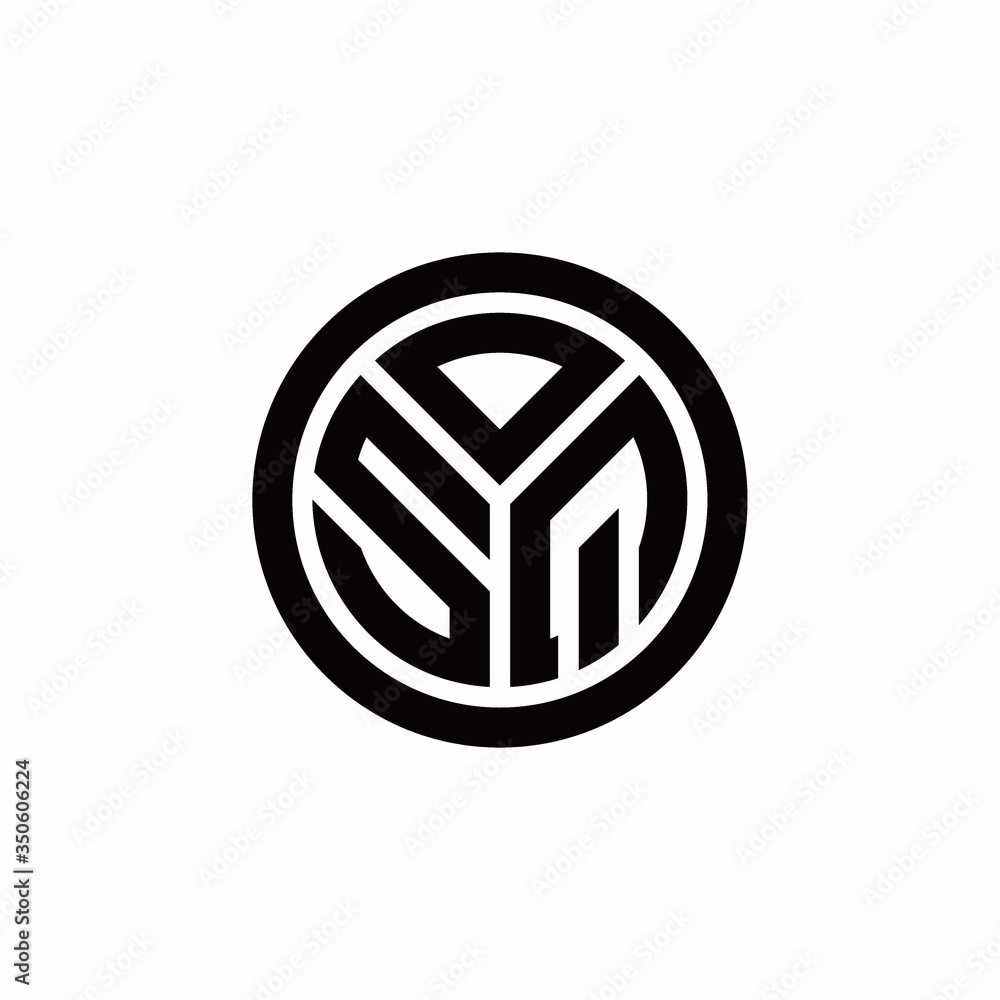 SQ monogram logo with circle outline design template SQ monogram logo with circle outline design template