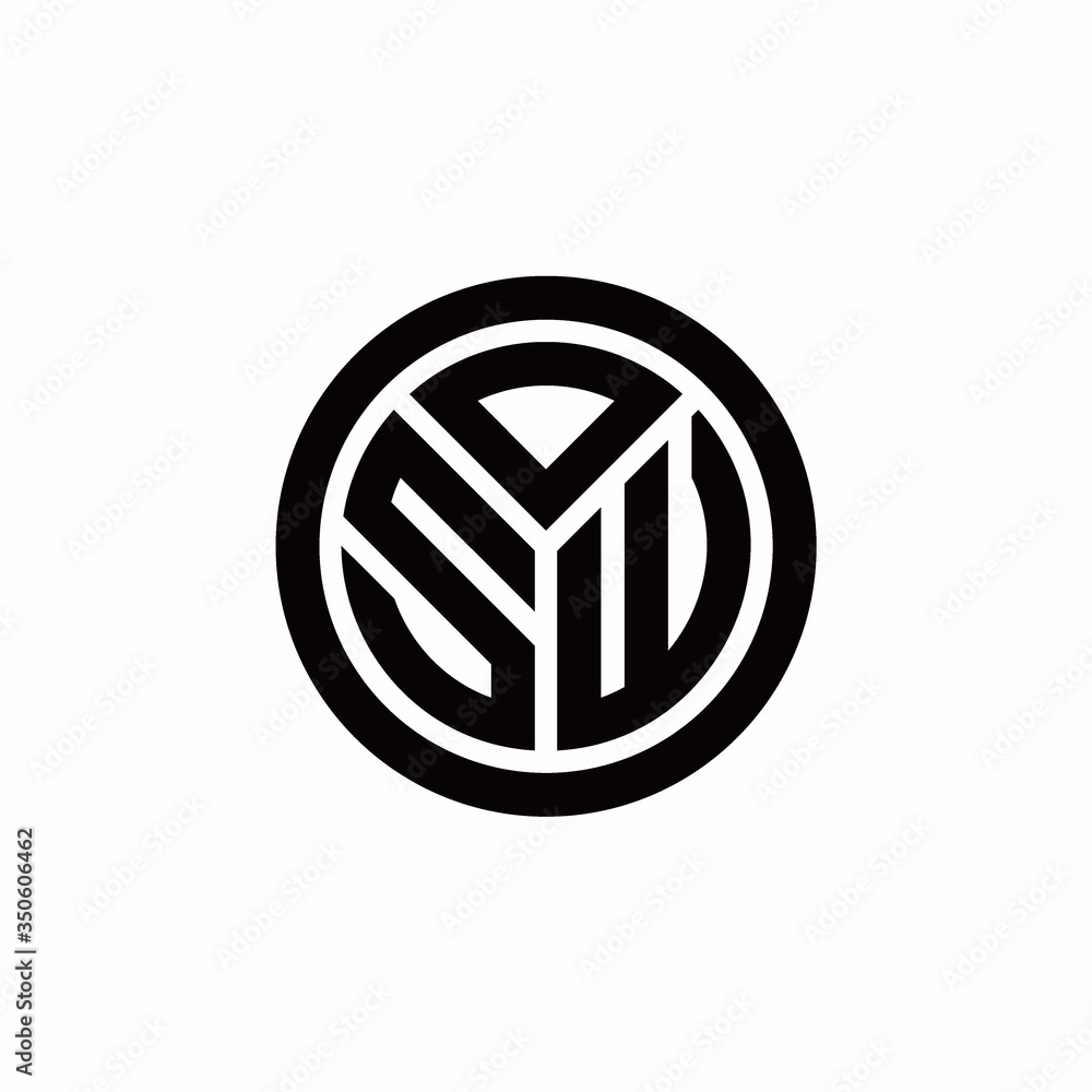 SW monogram logo with circle outline design template SW monogram logo with circle outline design template