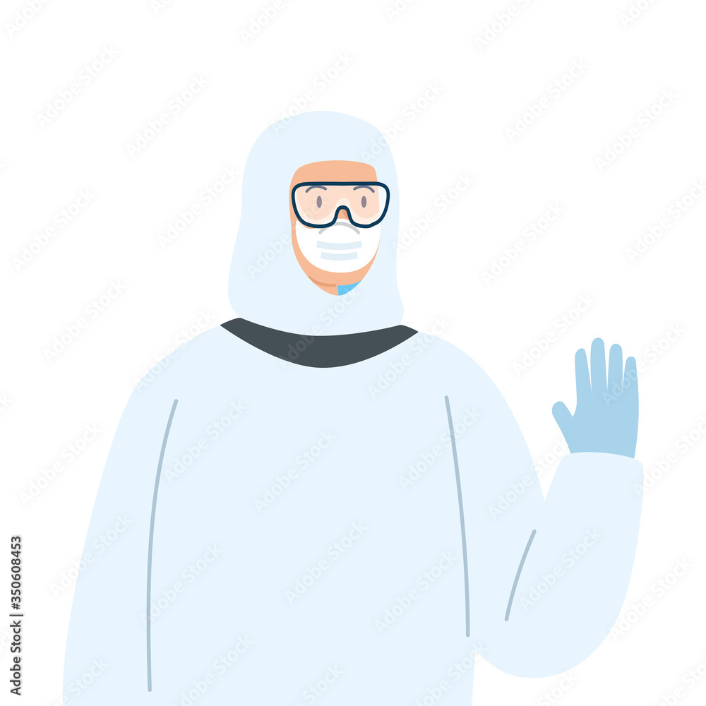 person with biohazard suit protection isolated icon vector illustration design person with biohazard suit protection isolated icon vector illustration design