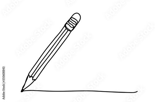 pencil sketch , line drawing style on white background,vector design. photo