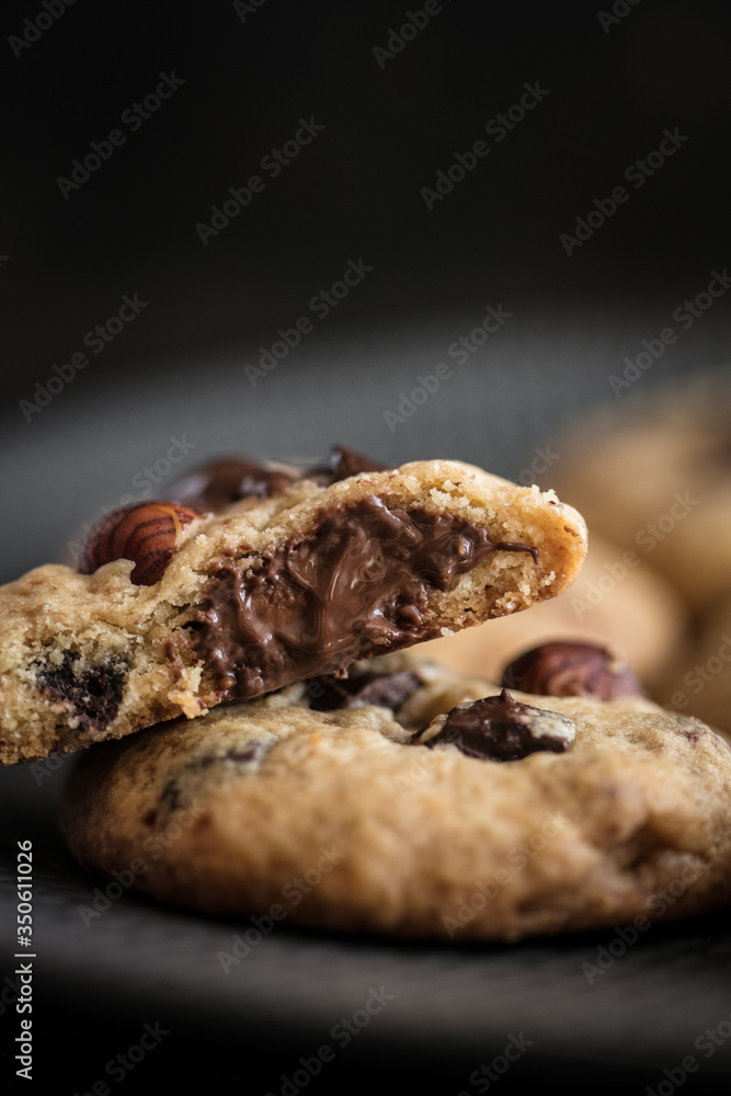 cookies chocolat praliné noisettes coeur fondant cookies chocolat praliné noisettes coeur fondant