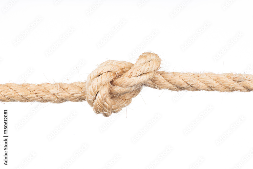 Rope knot isolated on white background solve problem trust concept object design Rope knot isolated on white background solve problem trust concept object design