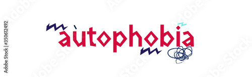 Autophobia. Pathological fear of loneliness, fear of being alone. Mental illness, vector illustrati