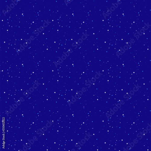 Seamless pattern of star-studded sky