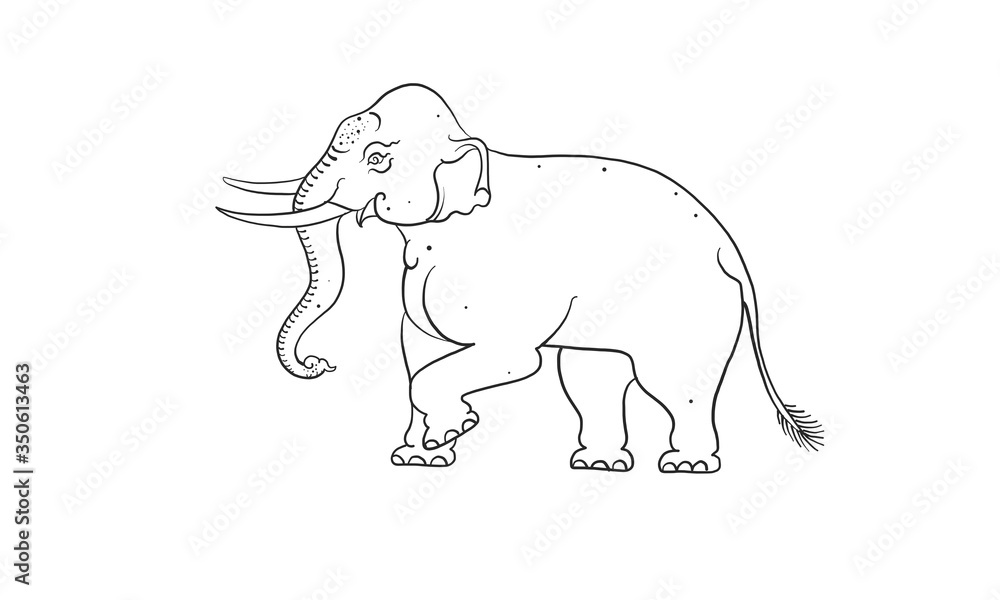 elephant in Thai traditional painting vector elephant in Thai traditional painting vector