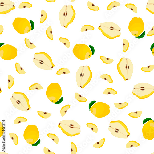 Illustration on theme big colored seamless quince
