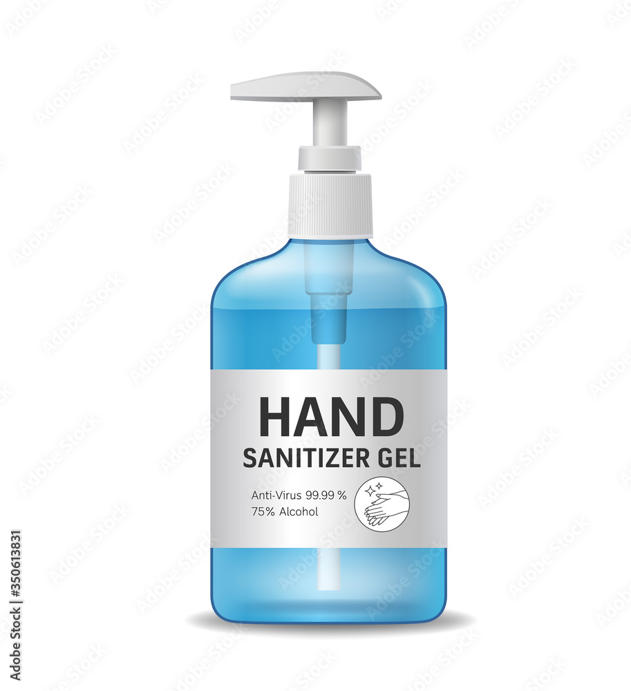 Alcohol sanitizer gel bottle, hand wash design isolated on white, vector illustration Alcohol sanitizer gel bottle, hand wash design isolated on white, vector illustration