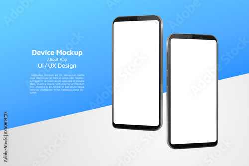 Smartphone isometric perspective view. Template for infographics or presentation UI design interface. vector illustration