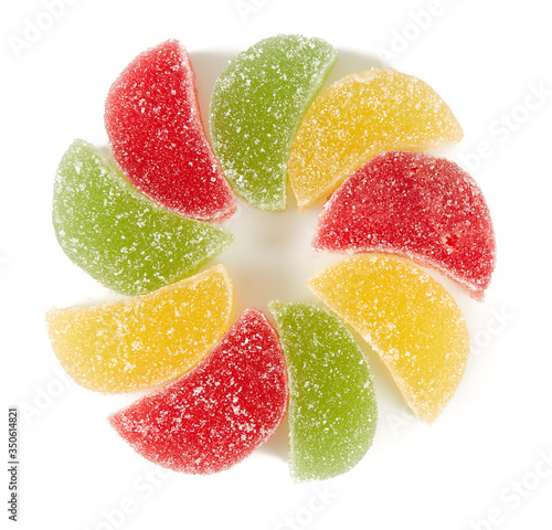 jelly candies isolated on white backrgound photo