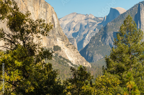 Yosemite National Park with El Capitan, Cathedral Rocks and the Half Dome in the background