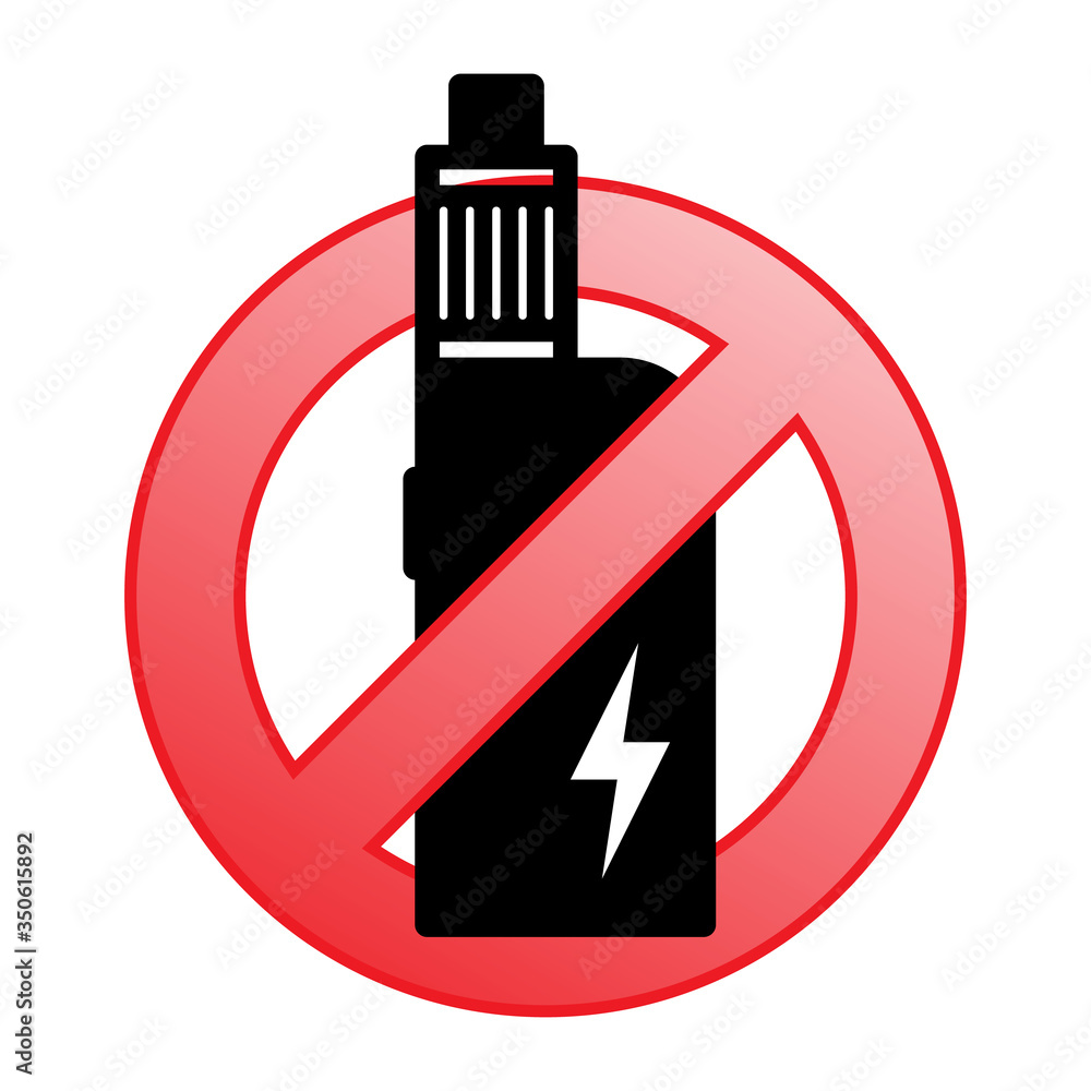 No electronic cigarette sign , no vaping , smoking E-cigarette not allowed . vector image . No electronic cigarette sign , no vaping , smoking E-cigarette not allowed . vector image .