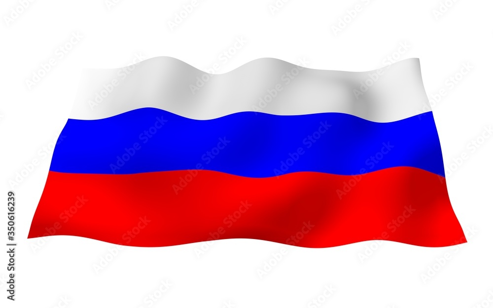 Waving flag of the Russian Federation. The National. State symbol of the Russia. 3D illustration Waving flag of the Russian Federation. The National. State symbol of the Russia. 3D illustration