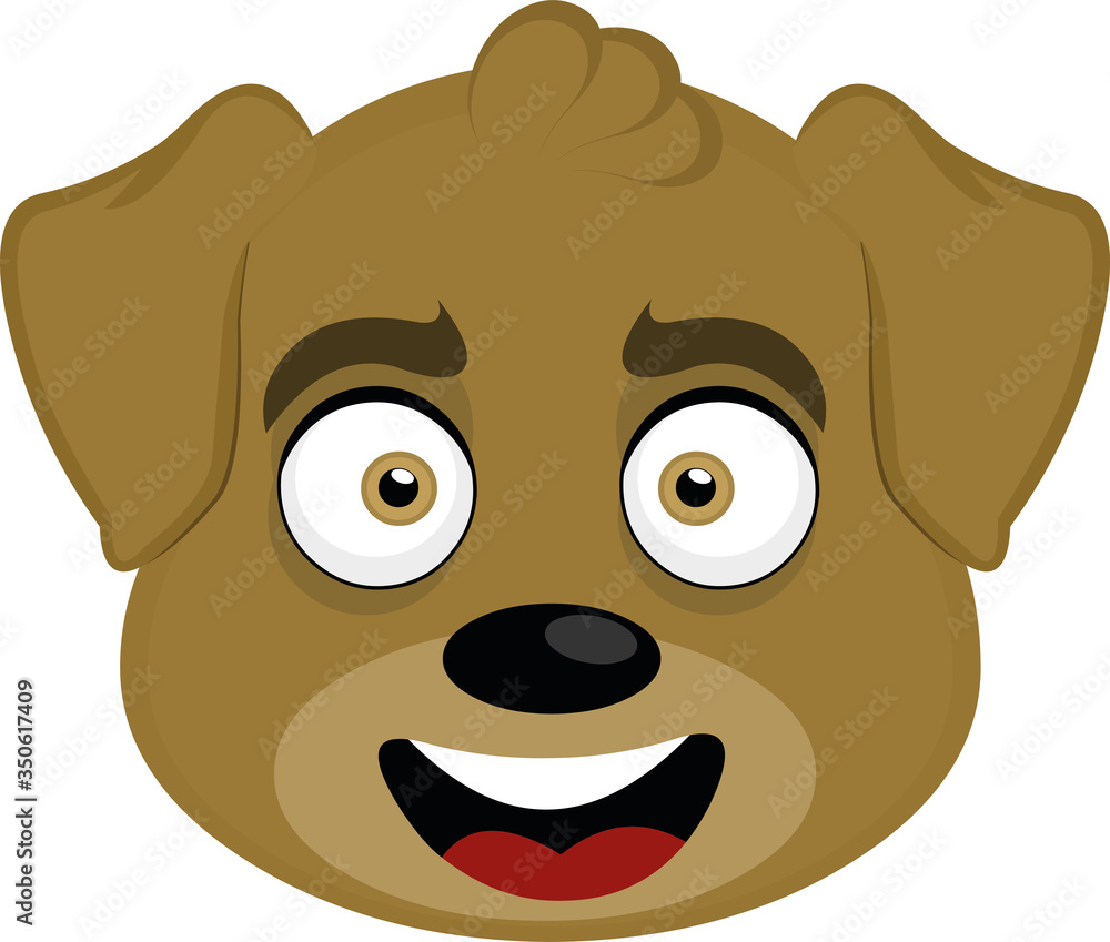 Vector illustration of the face of a friendly dog cartoon Vector illustration of the face of a friendly dog cartoon