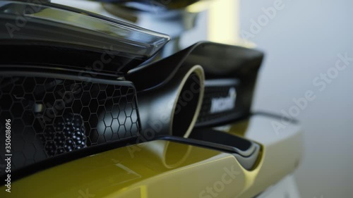 Supercar exhaust system pipes close up