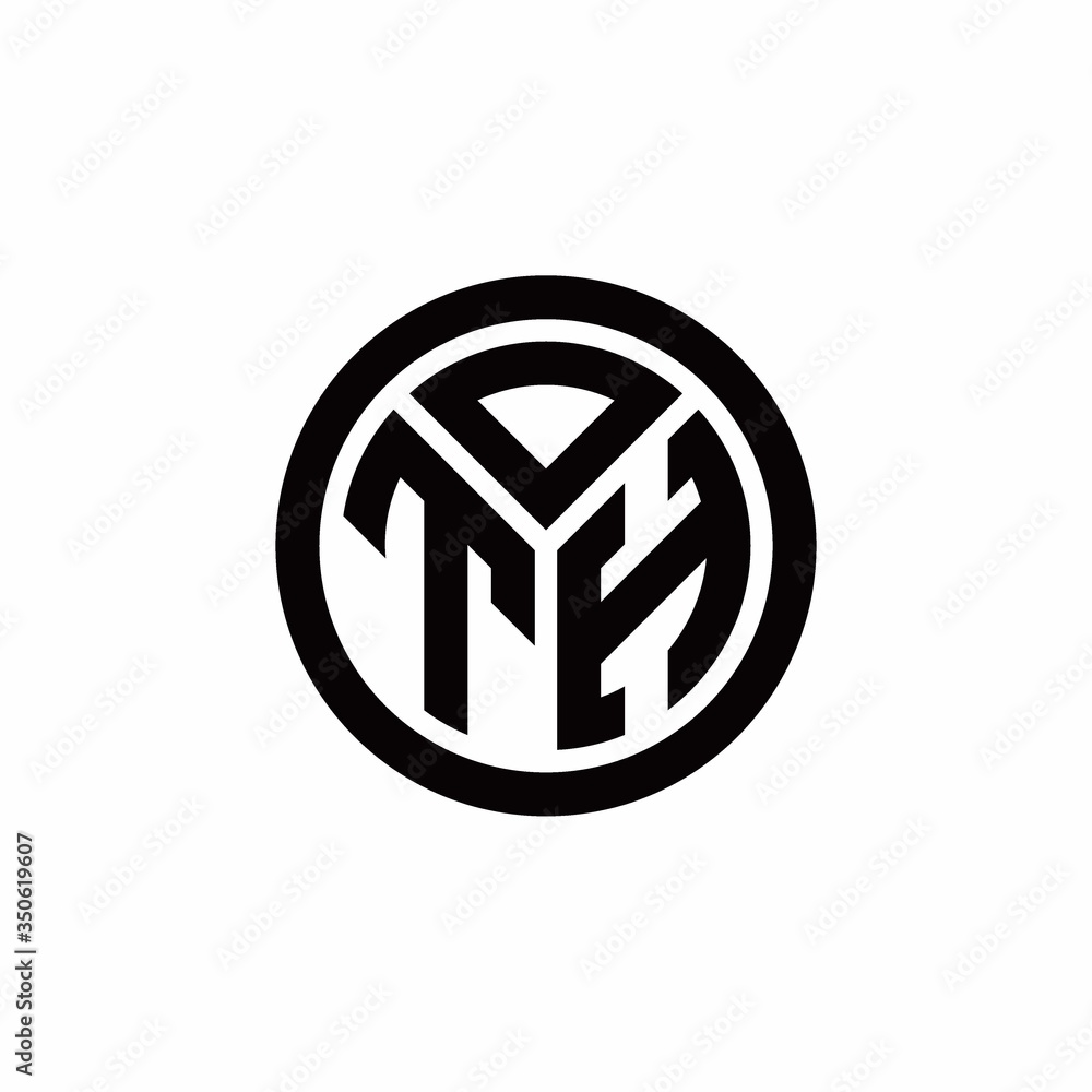 TH monogram logo with circle outline design template TH monogram logo with circle outline design template