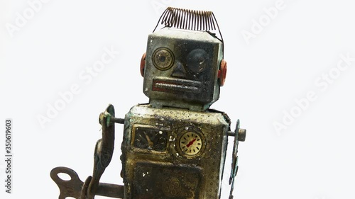 beat-up robot tells his story 