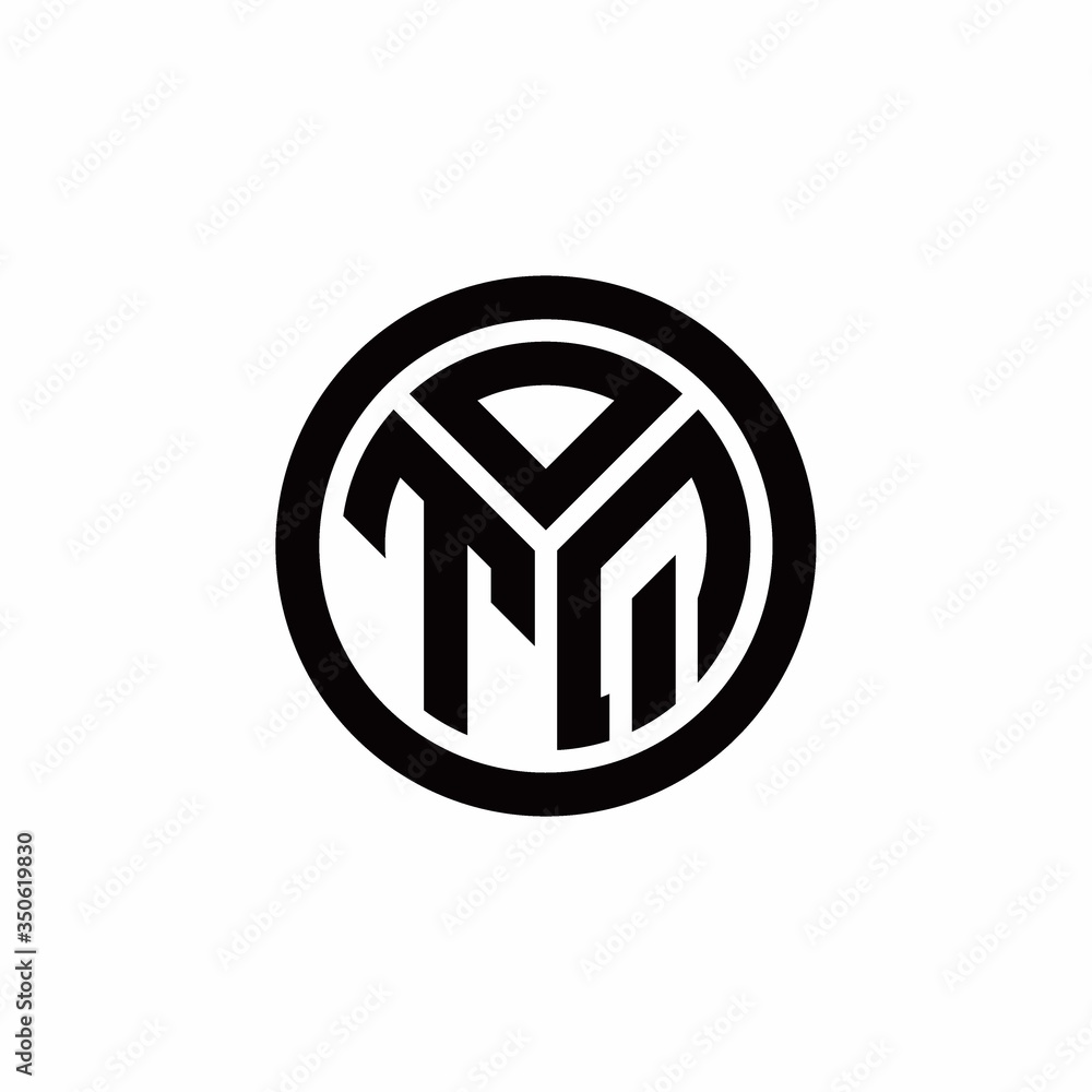 TQ monogram logo with circle outline design template TQ monogram logo with circle outline design template