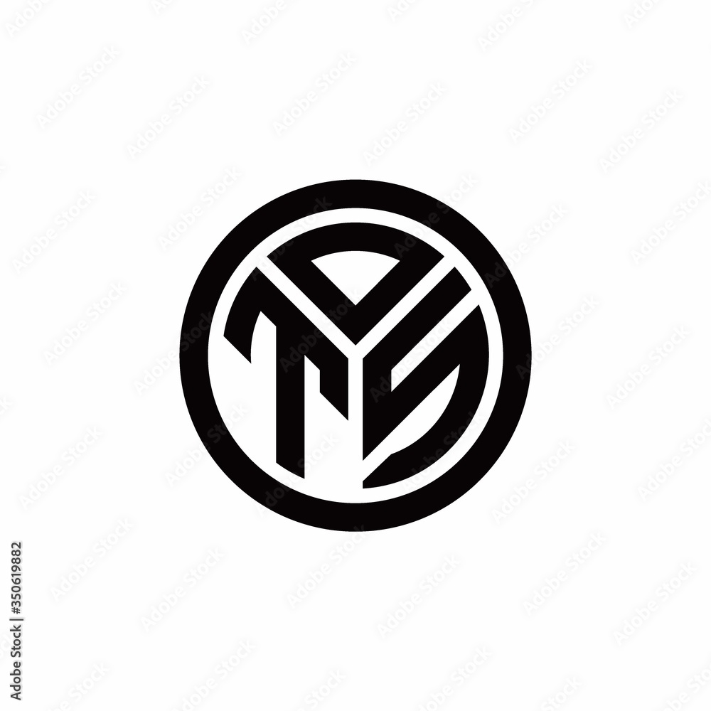 TS monogram logo with circle outline design template TS monogram logo with circle outline design template