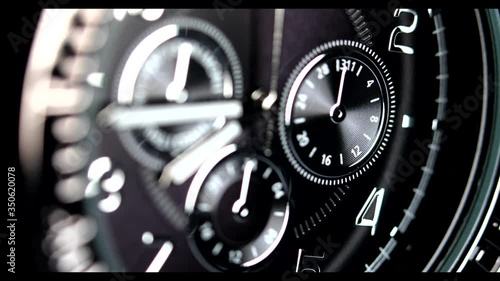 Men's black sports chronograph watch