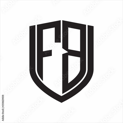 Free Download FB Logo monogram with emblem shield design isolated on white background - GFXLoad