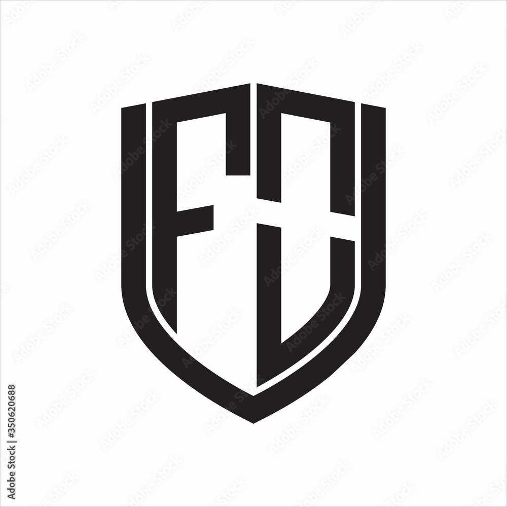 Fototapeta premium FO Logo monogram with emblem shield design isolated on white background