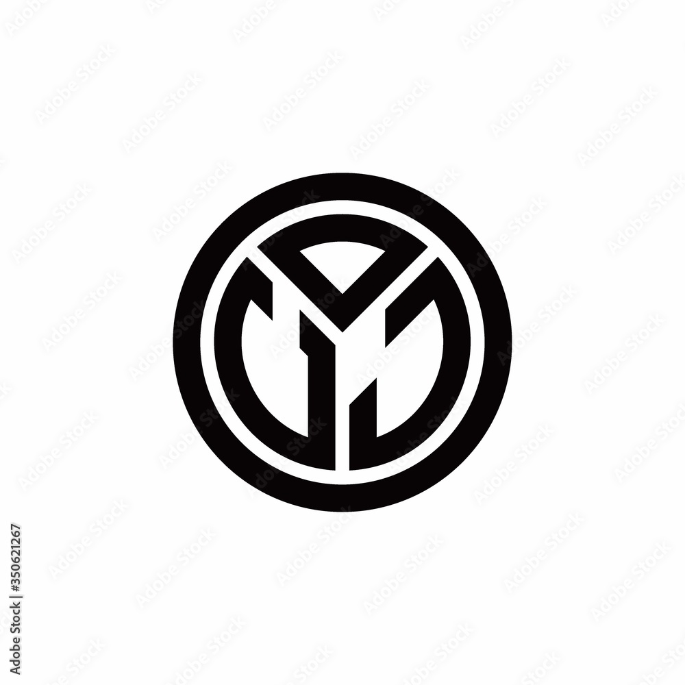 UJ monogram logo with circle outline design template UJ monogram logo with circle outline design template