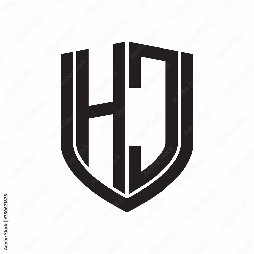 HC Logo monogram with emblem shield design isolated on white background HC Logo monogram with emblem shield design isolated on white background