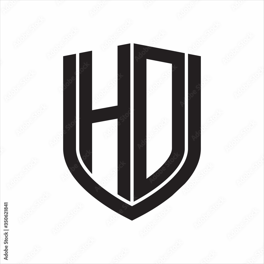 HD Logo monogram with emblem shield design isolated on white background HD Logo monogram with emblem shield design isolated on white background