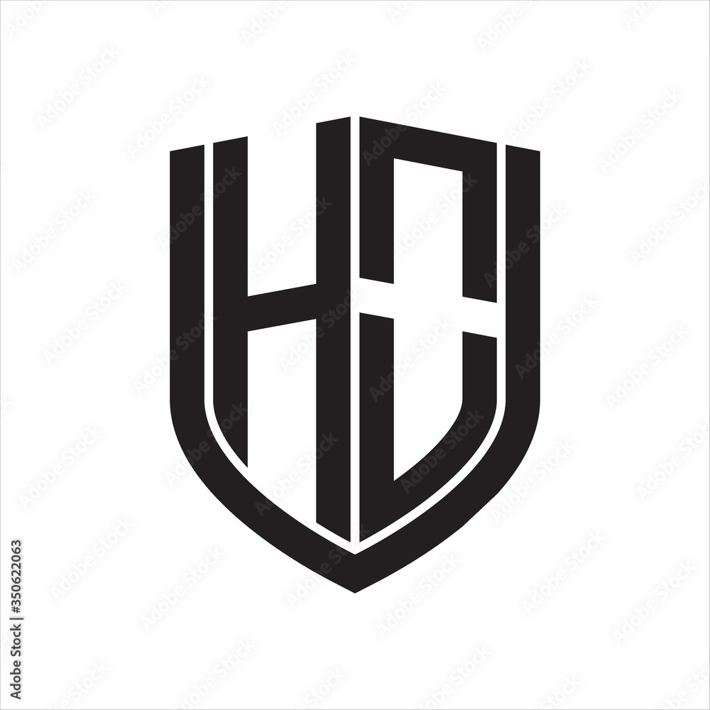HO Logo monogram with emblem shield design isolated on white background HO Logo monogram with emblem shield design isolated on white background