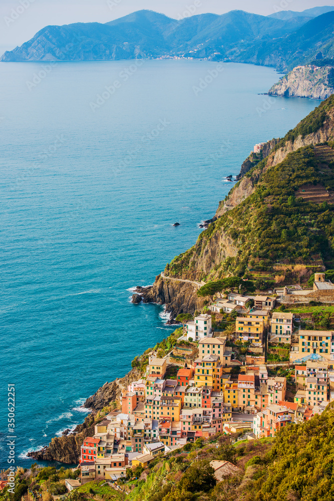 Village Of Riomaggiore In Cinque Terre Area Of Northern Italy.