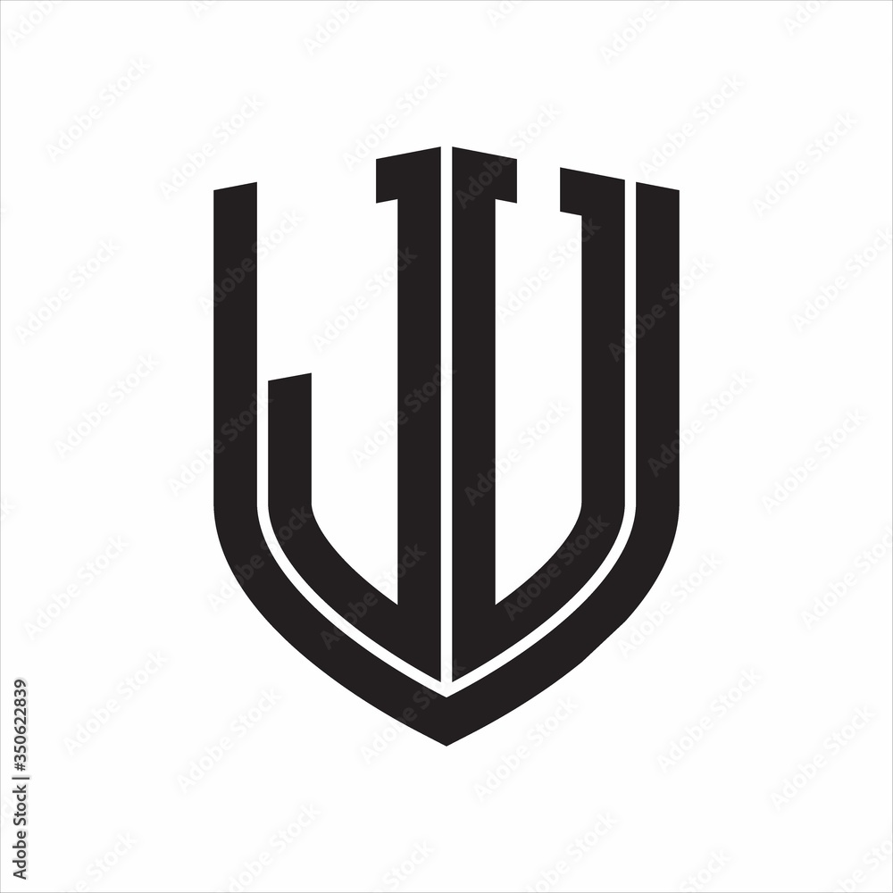 JV Logo monogram with emblem shield design isolated on white background JV Logo monogram with emblem shield design isolated on white background
