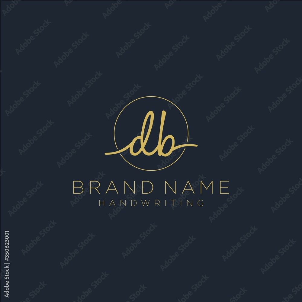 DB Initial handwriting logo vector DB Initial handwriting logo vector