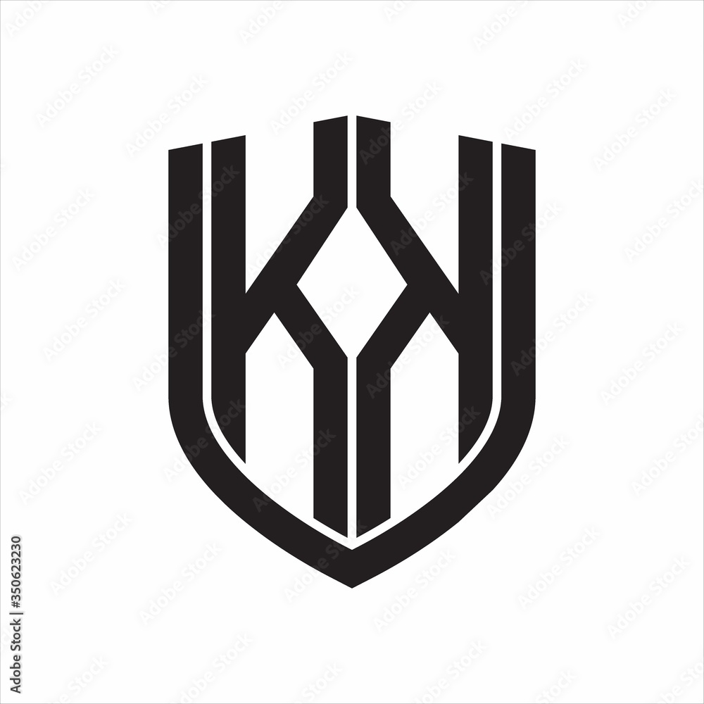 KK Logo monogram with emblem shield design isolated on white background KK Logo monogram with emblem shield design isolated on white background