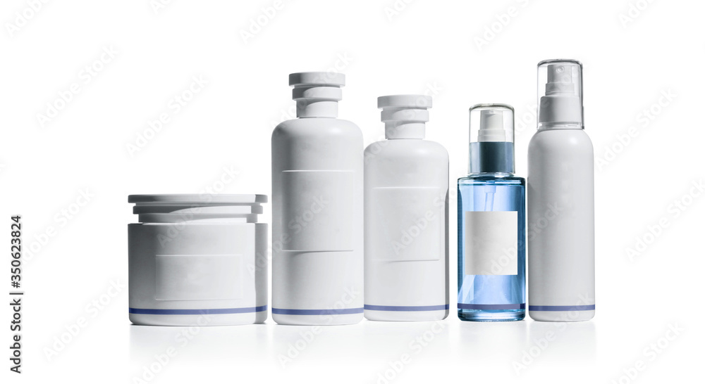 cosmetic bottles isolated on white cosmetic bottles isolated on white