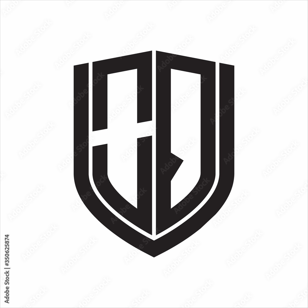 OQ Logo monogram with emblem shield design isolated on white background OQ Logo monogram with emblem shield design isolated on white background