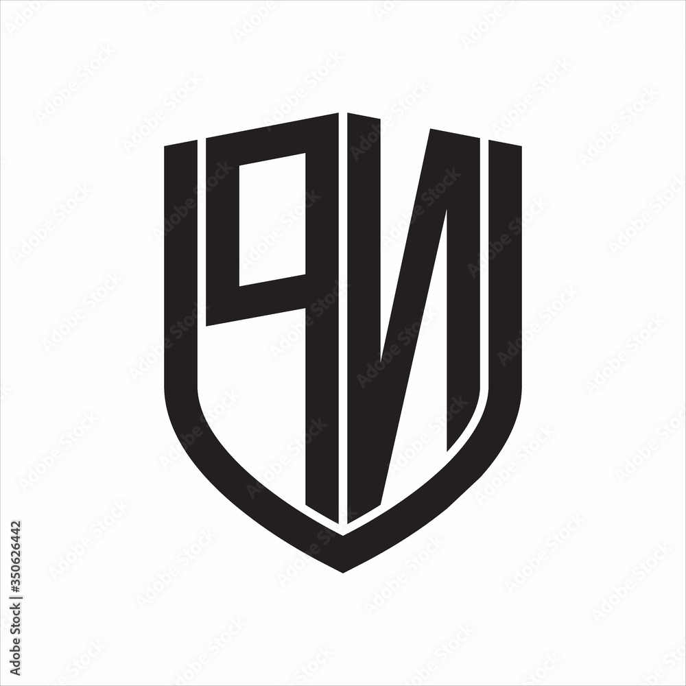PN Logo monogram with emblem shield design isolated on white background PN Logo monogram with emblem shield design isolated on white background