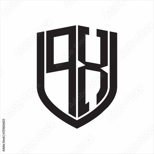 Free Download PX Logo monogram with emblem shield design isolated on white background - GFXLoad