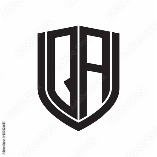 Free Download QA Logo monogram with emblem shield design isolated on white background - GFXLoad