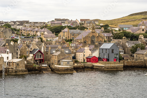 historic village of Stromness on Orkney mainland, Scotland. Seaside view of this fisherman town at Hoy sound