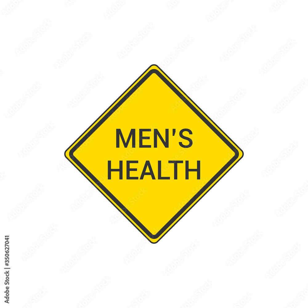 Men's Health Yellow Sign. Vector Illustration
