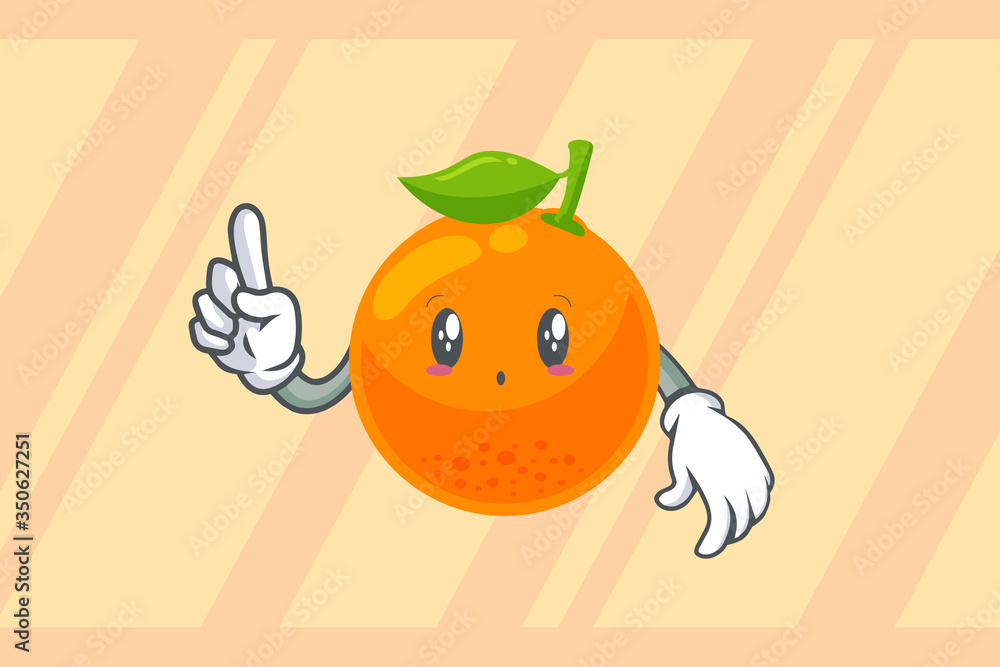 UH , OH, GASP Face. index finger, forefinger Gesture. Mascot Vector Illustration. Orange Citrus Fruit Cartoon. UH , OH, GASP Face. index finger, forefinger Gesture. Mascot Vector Illustration. Orange Citrus Fruit Cartoon.
